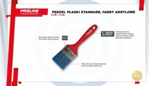 Pro-Line Pędzel płaski standard 60mm,rączka plastik,akryl,proline 3