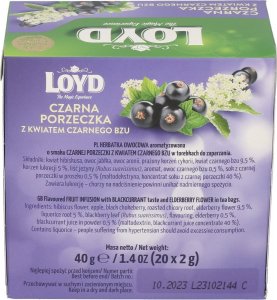 LOYD Herbatka owocowa Czarna Porzeczka i Czarny Bez 20 torebek 4