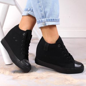 Big Star Trampki damskie na koturnie czarne Big Star LL274034 37 2