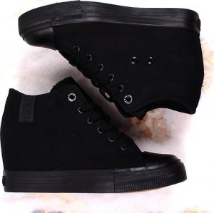 Big Star Trampki damskie na koturnie czarne Big Star LL274034 37 6