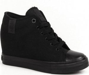 Big Star Trampki damskie na koturnie czarne Big Star LL274034 37 7