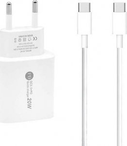 Ładowarka M ŁADOWARKA SIECIOWA 20W + KABEL TYP-C/TYP-C PD VEGA FASTON  FAST CHARGER 1XUSB 1XPD BOX 2