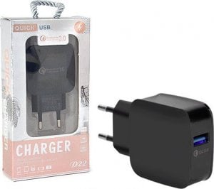 Ładowarka Vega ŁADOWARKA SIECIOWA 3A CZARNA VEGA FASTON QUICK 3.0 FAST CHARGER 3000mAh 1