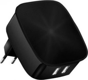 Ładowarka Nafumi ŁADOWARKA SIECIOWA 2.4A CZARNA NAFUMI 2400mAh Q20 2XUSB 2