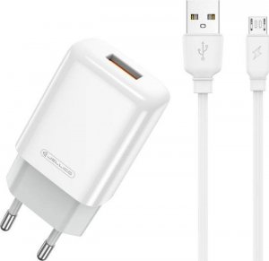 Ładowarka Jellico JELLICO ŁADOWARKA SIECIOWA EU01 2.4A  USB + KABEL MICRO USB ZESTAW BIAŁY standard 2
