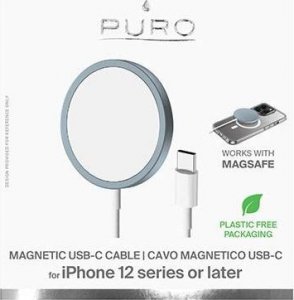 Ładowarka Puro Ładowarka bezprzewodowa PURO Magnetic Charging Cable USB-C MagSafe 15W (niebieski) 4