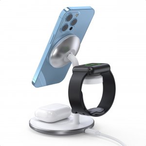 Ładowarka Choetech Bezprzewodowa ładowarka indukcyjna 15W Choetech T585-F z podstawką 2w1 (biała) 3