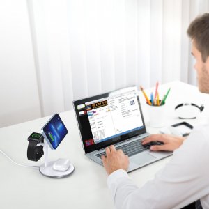 Ładowarka Choetech Bezprzewodowa ładowarka indukcyjna 15W Choetech T585-F z podstawką 2w1 (biała) 5