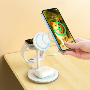 Ładowarka Choetech Bezprzewodowa ładowarka indukcyjna 15W Choetech T585-F z podstawką 2w1 (biała) 7