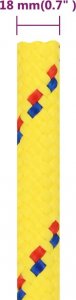 vidaXL vidaXL Linka żeglarska, żółta, 18 mm, 100 m, polipropylen 6