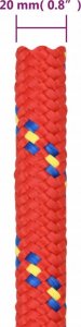 vidaXL vidaXL Linka żeglarska, czerwona, 20 mm, 100 m, polipropylen 6