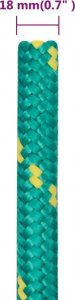 vidaXL vidaXL Linka żeglarska, zielona, 18 mm, 50 m, polipropylen 6