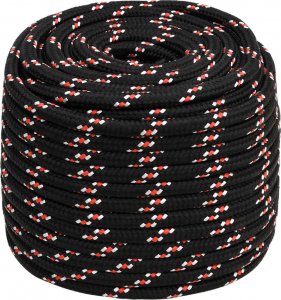 vidaXL vidaXL Linka żeglarska, czarna, 18 mm, 100 m, polipropylen 2