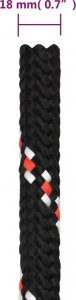 vidaXL vidaXL Linka żeglarska, czarna, 18 mm, 100 m, polipropylen 6