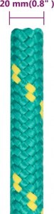 vidaXL vidaXL Linka żeglarska, zielona, 20 mm, 100 m, polipropylen 6