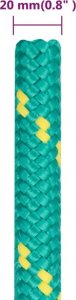 vidaXL vidaXL Linka żeglarska, zielona, 20 mm, 50 m, polipropylen 6