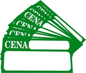 StudioCen Cenówki do listew karton 38x70mm 2 okienka zielone 100szt. 1