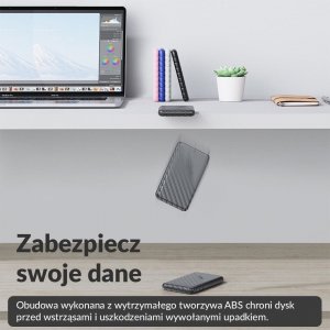 Kieszeń Orico Obudowa dysku 2,5" USB-C 3.1 6Gbps czarna (25PW1-C3-BK-EP) 4