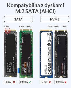 Kieszeń Orico M.2 SATA USB-C 5Gbps czarna 5