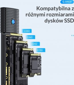 Kieszeń Orico M.2 NVMe/SATA 10Gbps czarna (PWDM2-G2-BK-EP) 6
