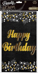 GoDan Obrus foliowy B&C Happy Birthday czarny 137x183cm 1