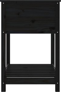 vidaXL Donica z półką, czarna, 82,5x54x81 cm, lite drewno sosnowe 6