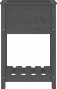 vidaXL Donica z półką, szara, 54x34,5x81 cm, lite drewno sosnowe 5