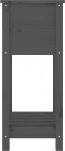 vidaXL Donica z półką, szara, 54x34,5x81 cm, lite drewno sosnowe 6