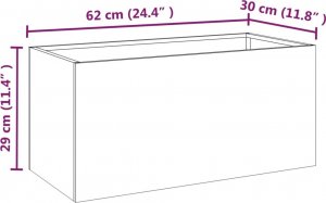 vidaXL Donica, szara, 62x30x29 cm, stal kortenowska 8