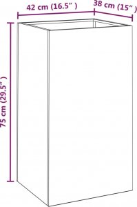 vidaXL Donica, szara, 42x38x75 cm, stal kortenowska 8