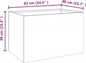 vidaXL Donica, szara, 62x40x39 cm, stal kortenowska 8