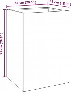 vidaXL Donica, szara, 52x48x75 cm, stal kortenowska 8