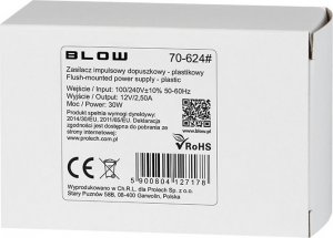 Blow 70-624# Zasilacz impulsowy dopuszkowy 12v/2,50a 2