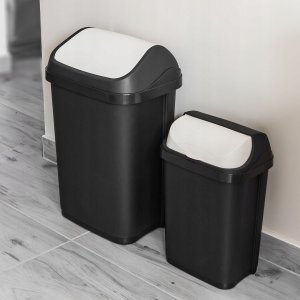 Kosz na śmieci OKT Kosz na Śmieci 25L Kubeł z Obrotową Klapą Srebrny 3