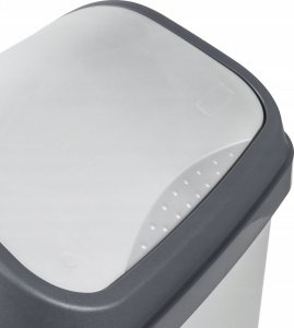 Kosz na śmieci OKT Kosz na Śmieci 25L Kubeł z Obrotową Klapą Srebrny 4