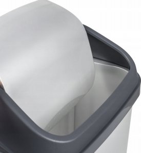 Kosz na śmieci OKT Kosz na Śmieci 25L Kubeł z Obrotową Klapą Srebrny 5