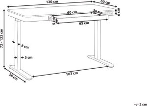 Biurko Beliani Kenly Brązowo-Czarne 121 cm x 60 cm 9