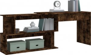 Biurko vidaXL vidaXL Biurko narożne, przydymiony dąb, 200x50x76 cm 4