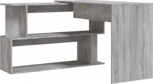 Biurko vidaXL vidaXL Biurko narożne, szary dąb sonoma, 200x50x76 cm 6