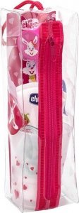Chicco CHICCO ZESTAW PODRÓŻNY 3L+ PASTA, SZCZOTECZKA DO ZĘBÓW, KUBEK + ETUI 3