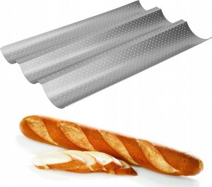 Rossner BLACHA FORMA DO PIECZENIA BAGIETEK NA 3 BAGIETKI 2