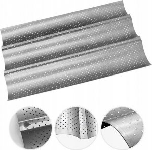 Rossner BLACHA FORMA DO PIECZENIA BAGIETEK NA 3 BAGIETKI 3