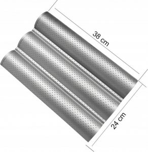 Rossner BLACHA FORMA DO PIECZENIA BAGIETEK NA 3 BAGIETKI 4