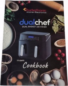 Frytkownica beztłuszczowa TurboTronic dwie komory 2x4,5L 9L z szybą 1600w Niebieska 6