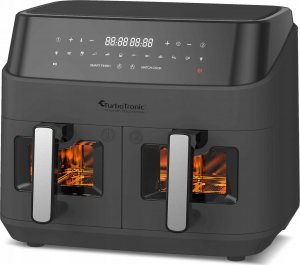 Frytkownica beztłuszczowa TurboTronic dwie komory 2x4,5L 9L z szybą 1600w Szara 2