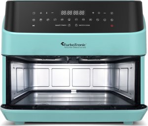 Frytkownica beztłuszczowa TurboTronic dwie komory 2x4,5L 9L z szybą 1600w Turkusowa 6