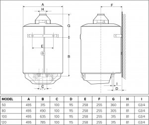 Bojler Ariston S/SGA X 50 EE 50 4.3 kW (3211196) 2