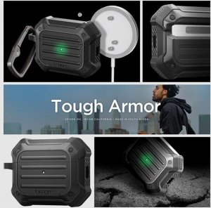 Spigen Etui APPLE AIRPODS PRO 1 / 2 Spigen Tough Armor Mag MagSafe czarne 5
