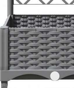 vidaXL Donica ogrodowa z kratką, jasnoszara, 120x40x121,5 cm, PP 7