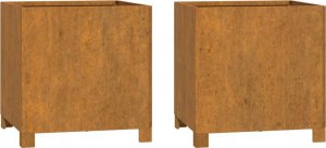 vidaXL Donice na nóżkach, 2 szt., szare, 42x40x43 cm, stal kortenowska 2